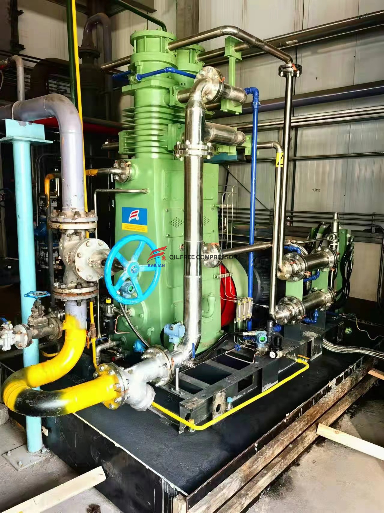 Compressor de hidrogênio livre de óleo de baixa pressão 500NM3 5bar