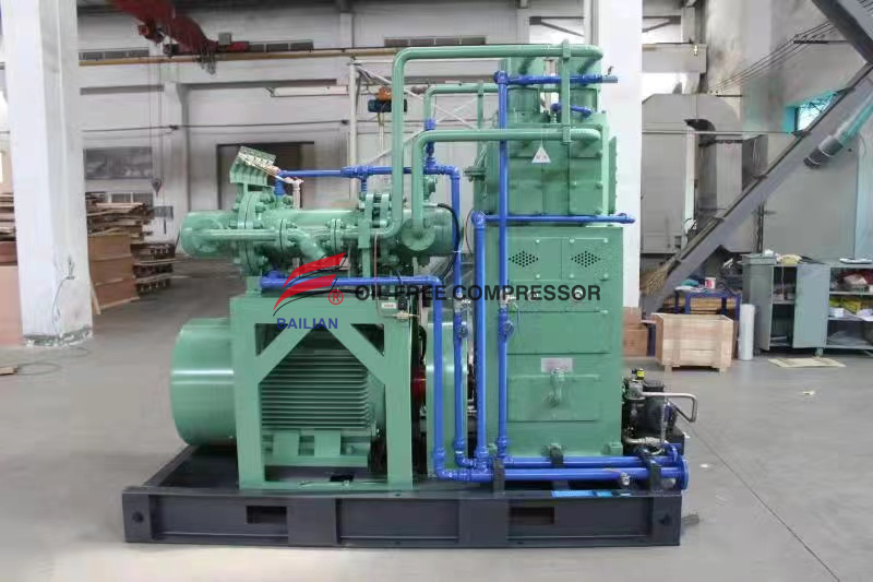 Compressor de hidrogênio livre de óleo de baixa pressão 500NM3 6,5bar